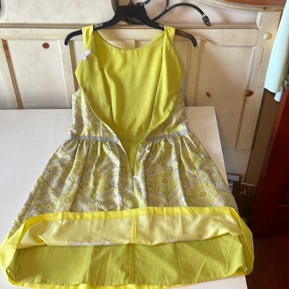 Anne Taylor Loft Size 12 Ladies Neon Green and Gray Dress - Picture 3 of 7
